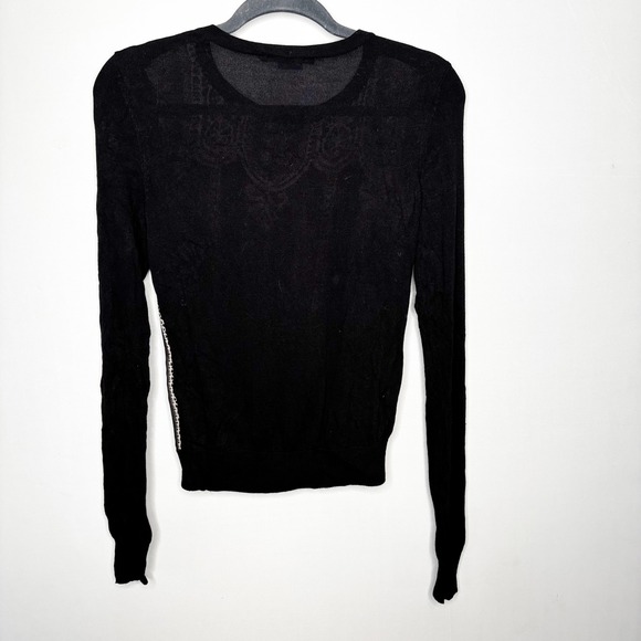 Vertigo Lace Print Sheer Panel Sweater Size S‎ Classic Dark Academia Whimsygoth - Picture 5 of 9